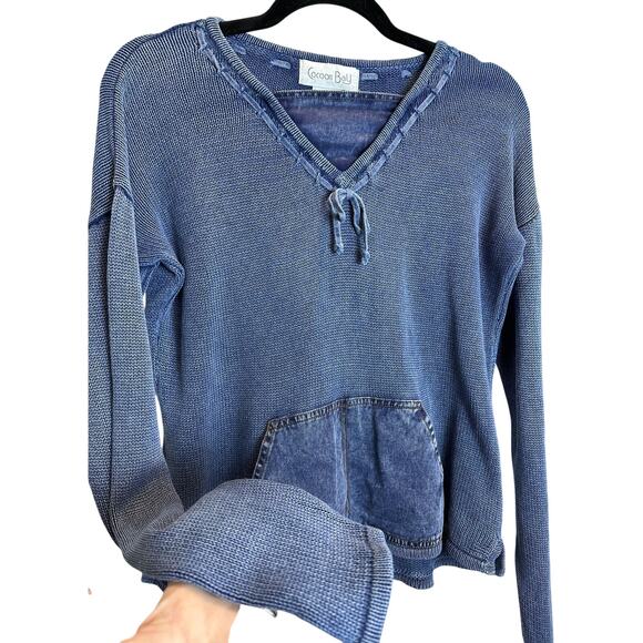 Vintage Cocoon Bay Jean Sweater Women's Medium Blue Denim Pockets Boho Western - Picture 3 of 5